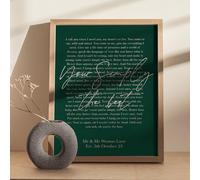 Inde Personalised Metallic Foil Song Lyrics Print, First Dance, Wedding Song, Couples Gift
