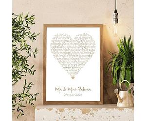 Inde Song Lyrics Framed Print - Metallic Gold Foil - Gifts for 1st Anniversary - First Dance Song Lyric Print - Wedding Song Framed Print - First Dance Song Framed Print