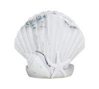 Indecor Home Bathroom Accessories Set, Coastal Seashell Marble Design 100% Resin Soap Dispenser, Toothbrush Holder, Tumbler Cup and Soap Dish, Farmhouse Decor (Toothbrush Holder)