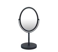 Indecor Home Free Standing Double Sided Metal Mirror, Oval, Matte Black