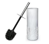 Indecor Home Marble Cherry Blossom Design Resin Toilet Brush and Holder Set for Bathroom, Stylish Design with Durable Bristles and Compact Storage
