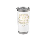 Indeed, Allah is with The Patient Muslim Calligraphy Sabr Stainless Steel Insulated Tumbler