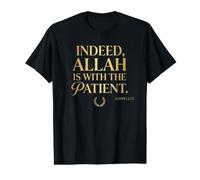 Indeed, Allah is with The Patient Muslim Calligraphy Sabr Value Graphic T-Shirt