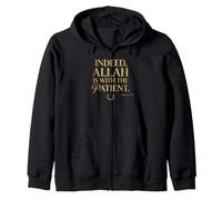 Indeed, Allah Is With The Patient Muslim Calligraphy Sabr Zip Hoodie
