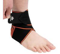 INDEEMAX Ankle Support Brace, Adjustable Ankle Wraps for Man and Women, Ankle Straps for Plantar Fasciitis, Achilles Tendonitis, Arthritis, Ligament damage,Injury Recovery, Single Orange