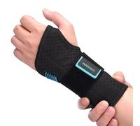 INDEEMAX Copper Carpal Tunnel Wrist Brace Night Support for Pain Relief, Adjustable Wrist Support Splint for Tendonitis, Sprain, Strain, Left Hand Brace for Arthritis (Blue/Black,L/XL)