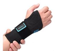 INDEEMAX Copper Carpal Tunnel Wrist Brace Night Support for Pain Relief, Adjustable Wrist Support Splint for Tendonitis, Sprain, Strain, Right Hand Brace for Arthritis (Blue/Black,S/M)