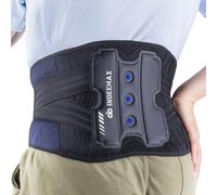 INDEEMAX Low Back Support Belt for Man and Women, Breathable Lumbar Support Belt for Sciatica, Scoliosis, Herniated Disc, Ergonomic Back Brace for Daily Work with 4 Support Strips, M