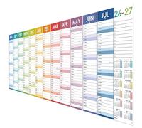 Indeme 2026-2027 Wall Planner - Wall planner 2026-2027 Large with Thick Paper, August 2026 - July 2027 Wall Calendar, 47.5" x 16.5", XXXLarge, Gradient Colorful