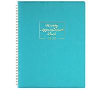 Indeme Appointment Diary 2024-2025 - Academic from Jul. 2024 to Jun. 2025, A4 Week View Book in 15 Minutes with Times, 21.8 x 29 cm, Soft Leather Cover Lake Green, BLUE