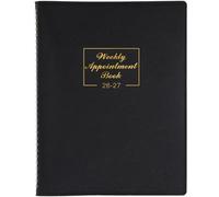 Indeme Appointment Diary 2026-2027 - A4 Weekly Appointment Diary, Week to View Hourly Planner, 15 Minutes Intervals, Personal & Work Organizer, 21.8 x 29 cm, Soft Leather Cover, Black