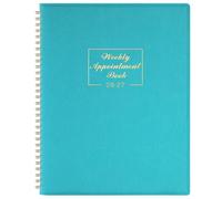Indeme Appointment Diary 2026-2027 - Academic book from August 2026 to July 2027, A4 Week View Book in 15 Minutes with Times, 21.8 x 29 cm, Soft Leather Cover Lake Green, BLUE