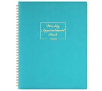 Indeme Appointment Diary 2026 - A4 Diary 2026 from Jan. to Dec., Week to View Appointment Book 2026 in 15 Minutes with Times, Soft Leather Cover, 21.8 x 29 cm - Lake Green