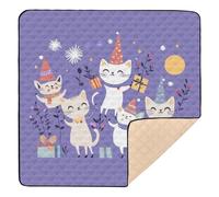 Independence (4 July) Burmese Cats Purple Soft Padded Baby Play Mat for Floor Comfortable Foldable Playroom Activity Mat for Baby Kids Toddlers Infants, 50'' x 50''alfombras con Musica para