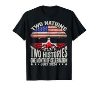Independence Day 4th July Canada Day American Canadian Flag T-Shirt