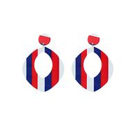 Independence Day 4th of July Patriotic Acrylic Dangle Earrings for Women Red White and Blue Acrylic Heart Star Palm Tree Leaf Earrings American Star Earrings Independence Day Holiday Earrings