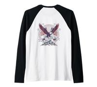 Independence Day 4th of July Veterans Day Backprint Raglan Baseball Tee