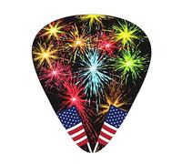 Independence Day America Flag Fireworks Guitar Pick 12 Picks Fashion Personalized Bass Pick Durable Electric Guitar Plectrums Instrument Accessories