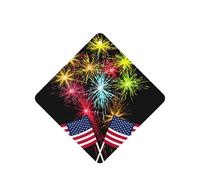 Independence Day America Flag Fireworks Printing 10 Pieces Air Freshener Car Hanging Cards Air Freshener Sheets With Rope For Cars Home