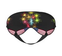 Independence Day America Flag Fireworks Printing All-Occasion Comfort Cover, Blocks Light Eye Mask, Ideal for Camping,Shifts,Blocks Light Well