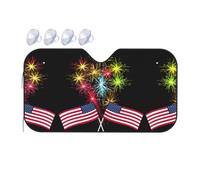 Independence Day America Flag Fireworks Printing Upgrade Car Windshield Sun Shade Protect Car From Sun Rays Heat Damage,Vehicle Accessories