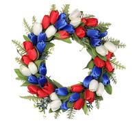 Independence Day Artificial Tulips Wreath Pattern Wreath For Plenty Of Family Happy Gathering Wall Window Wedding