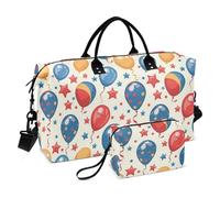 Independence Day Blue and Red Balloons Decorative Carry On Weekend Bag Sports Duffel Bags with Toiletry Bag for Yoga Multifunctional Bolsa para en Avion