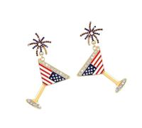 Independence Day Earrings Comfortable Ear Jewelry Pendant Earrings Alloy Texture Perfect for Present Giving or Own Use Sparkling Crystal