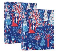 Independence Day Firework 1 and A Half Inch Binders Round Rings with Pockets 1/2 Pack Office Binder Supplies Hardcover