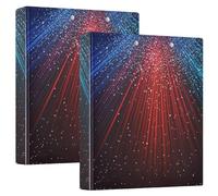 Independence Day Firework 1 and A Half Inch Notebook Binders Round Rings with Interior Pockets Pack of 1/2 Office Binder Supplies 200 Sheets