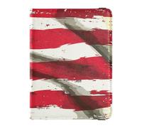 Independence Day Flag Art Leather Passport and Vaccine Card Holder Combo Passport Case Travel Documents Wallet Passport Cover with RFID Blocking for Men and Women Waterproof