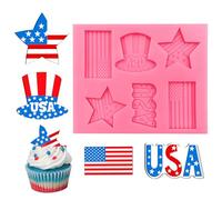 Independence Day Flag Fondant Mold, American Patriot Epoxy Mold, Flag Star Chocolate Cake Decorating Mold for Independence Day Election, Patriotic Day, Cookies, Bread, Sugar Craft，Candy