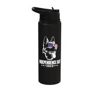 Independence Day German Shepherd United States Indpendence Stainless Steel Insulated Water Bottle