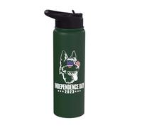 Independence Day German Shepherd United States Indpendence Stainless Steel Insulated Water Bottle