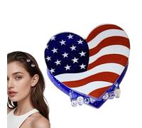 Independence Day Hair Clip, Patriotic Headdress Hlips in Red White and Blue - Red White Blue Banana Clip - Women Her Girlfriend Wedding Beach Vacation Party Daily Casual Youth