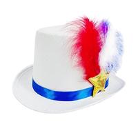 Independence Day Hat - White Red White Red 4th of July - Festive Covering, Funny Carnival Camhes, Holiday Parade Accessory, Costume Accessory for
