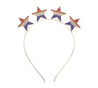 Independence Day Headband The Crown Rhinestones Apparel Head Bands Star Decor Star-shape Headband Flash Costume Hat 4th Carnival Head Decor Delicate Headband Adult Head Decor Alloy Ipetboom