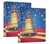 Independence Day Liberty Bell 1.5 in Binders Three-Rings with Pocket Cover 1/2 Packs Assorted Binders 200 Sheets