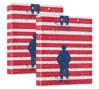 Independence Day Soldier 1 and a half inch notebook binders 3 rings with inner pockets 1/2 pack office supplies for binders 200 sheets