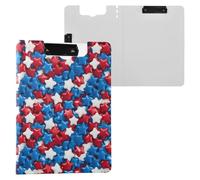 Independence Day Star Pattern Clipboard Folder, A4 Size Folder Clipboard with Pen Slot for Office School