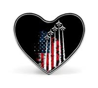 Independence Day U.S. Flag Jet Planes Custom Brooch Pin Heart Lapel Pins Tie Suit Dress Accessories for Men Women Wedding Birthday