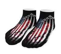 Independence Day U.S. Flag Jet Planes Men's Ankle Low Socks 1 Pair No Show Sock Low-Cut Athletic Socks for Women