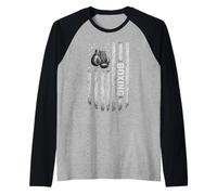 Independence Day USA Flag Boxing Patriotic Boxer Raglan Baseball Tee