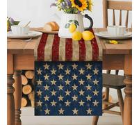 Independence Day USA Flag Vintage Table Runner 72 Inches Long,Table Runners Kitchen Dining Tables Decoration for Home Party Decor, Patriotic Stars and Stripes Tables Runner Wedding Dresser Scarf