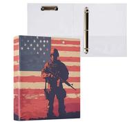 Independence Day War 1 and a half inch binder three rings with inner pockets 1/2 pack office binder hard cover