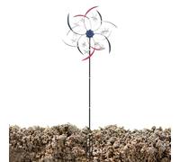 Independence Day Windmill Decorations - Patriotic Decorations | Red White and Blue Decor US Stars and Strips Flag 4th of July Lawn Decoration Wheel