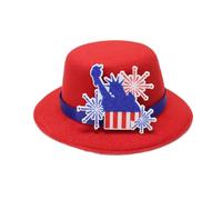 Independence Days Theme Hair Clip for National Day Celebration Small Top Hat Party Wear Pet Hairpin Patriotic Headpiece