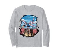 Independence Fighter Jet American Flag for Veterans Citizen Long Sleeve T-Shirt