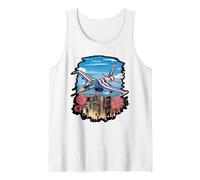 Independence Fighter Jet American Flag for Veterans Citizen Tank Top