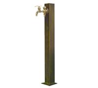 Independent 31" Garden Water Column with Double Outlet Faucet - Vertical Square Outdoor Irrigation Solution for Easy Access and Efficient Garden Watering